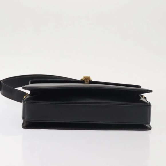 GUCCI Shoulder Bag Leather Black Gold Auth BA5763 - Picture 7 of 16